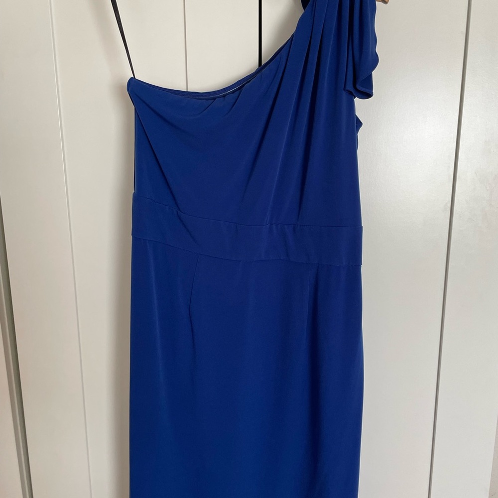 Calvin Klein Blue Asymmetrical One-Shoulder Cocktail Dress